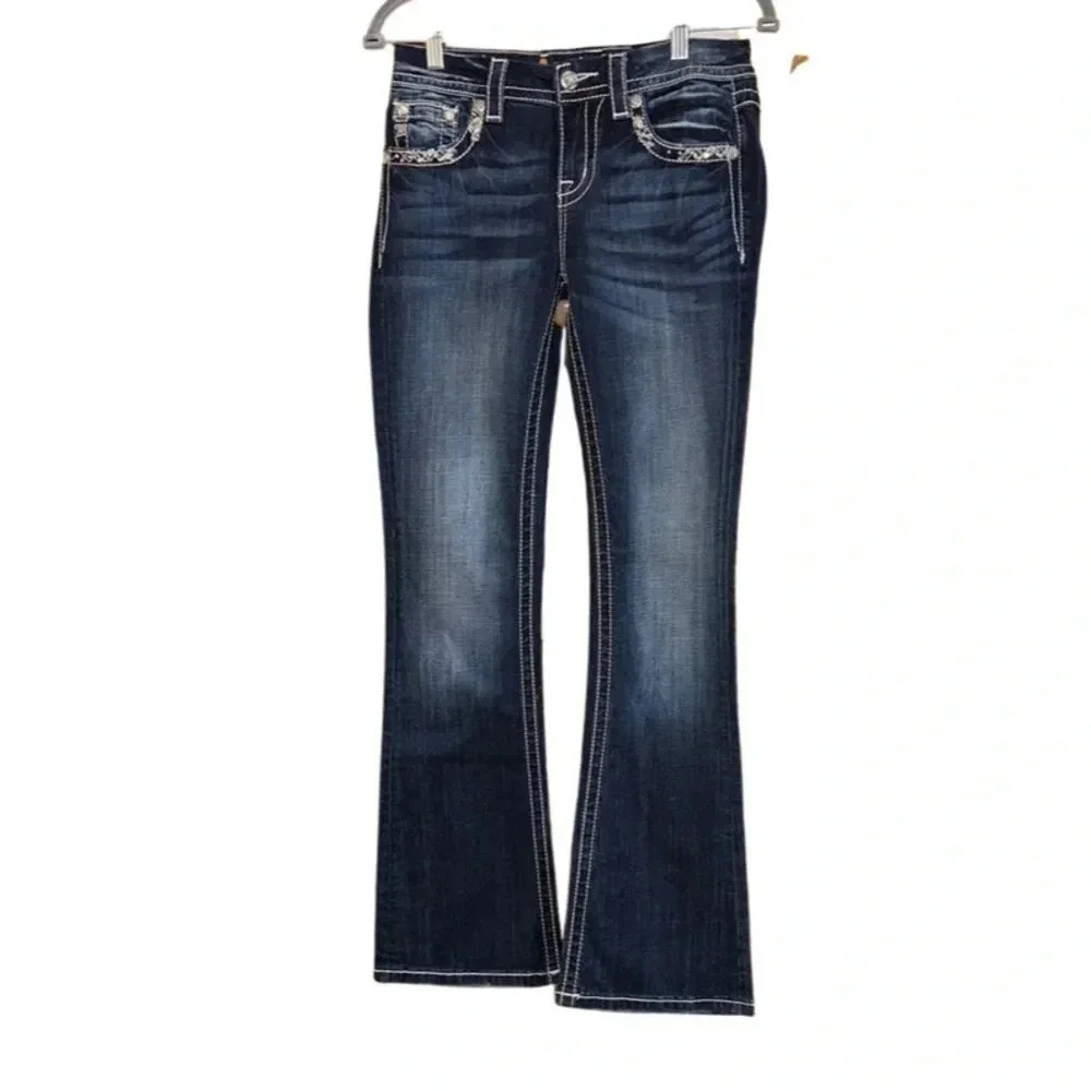 Miss Me Dark Wash Mid Rise Boot Jeans Size 27/31
